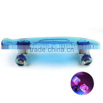 Most Popular Cool Flash Wheel Rocking Cruiser Skate Board Skateboard Transparent Blue PC EC-FC02 MINI photo-2