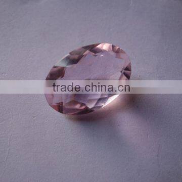 PINK QUARTZ FACETED CHECKER CUTTING