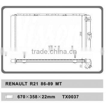 auto radiator for RENAULT R21 86-89 MT