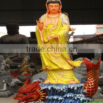 Bronze Guanyin on tiger sculpture