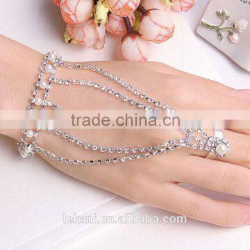 Bright Evening Party Ladies Luxury Fashion Crystal Arabic Ring Bracelet