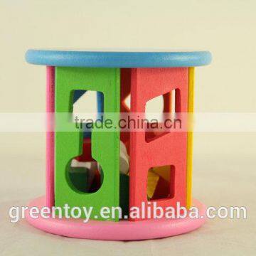 intelligence toy wooden wheel block