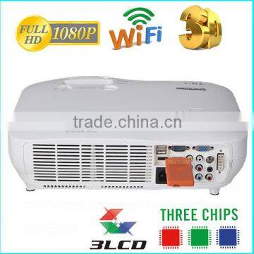 New upgraded WIFI 4000,5000 lumens android 4.2.2 1080p full hd 3d 3led 3lcd projector/proyector 3500,4000 ansi lumens