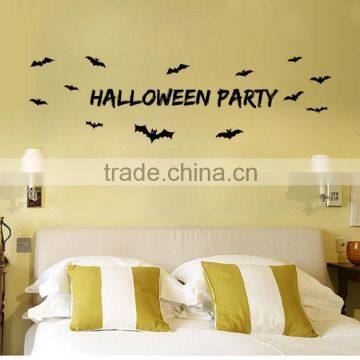 ALFOREVER Bat Halloween Black Quote Decals,bat Halloween Sticker photo-3