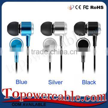 High Quality 3.5mm Metal Latest Fashion Earphones Earbud Headphone Headset With Mic Blue