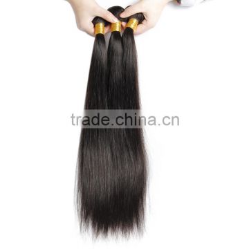 Factory Wholesale Unprocessed Brazilian Human Hair Extension, Remy Straight Natural Black Hair Weaving