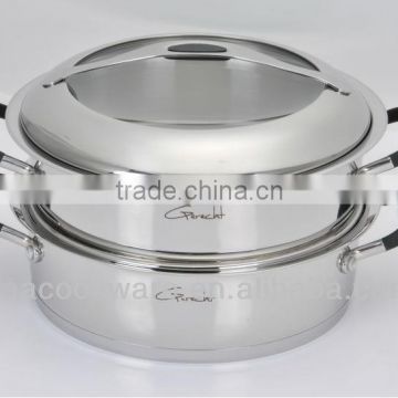 2 layer Stainless Steel Steamer set with Induction Bottom