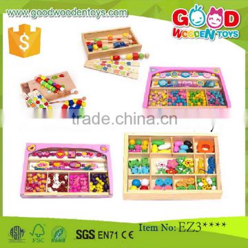 EN71 continued selling wooden intelligent beads toys OEM/ODM educational wooden wholesale kids toys