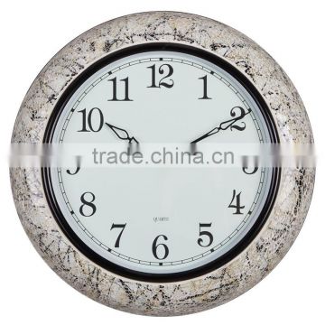 15 Inch Home Decor Design Luxury Mosaic Quartz Silent Sweep Wall Clock