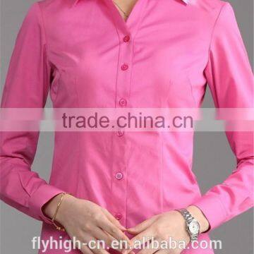 Design long sleeve woman shirt for work shirt 2015