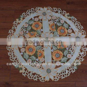 2015 NEW hand floral embroidery satin lace tablecloth