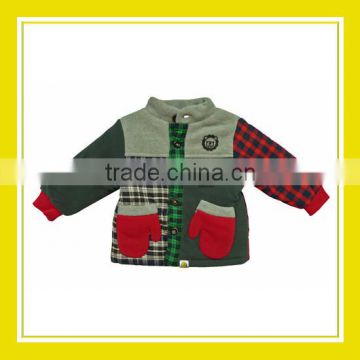 2016 Fashion Products Bros Baby Lion Red Grey Checked Pattern Red Shaped Pocket Unisex Long Sleeve Fleece Jacket