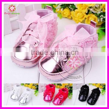 Baby girl lace rose flower shoes, baby girls party shoes