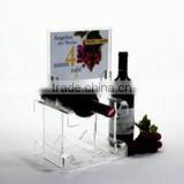 GH-RZ269 2014 Hot sale Different acrylic wine bottle rack display holder,Artistic design acrylic wine display rack