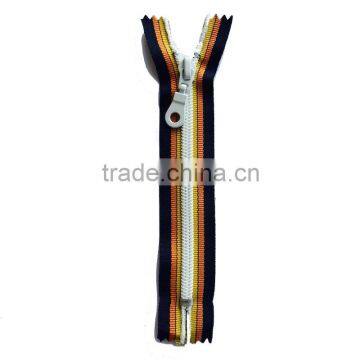 5# nylon zipper with rainbow pattern tape