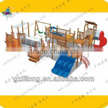 Kids Outdoor Wooden Fitness Equipment 7-24h