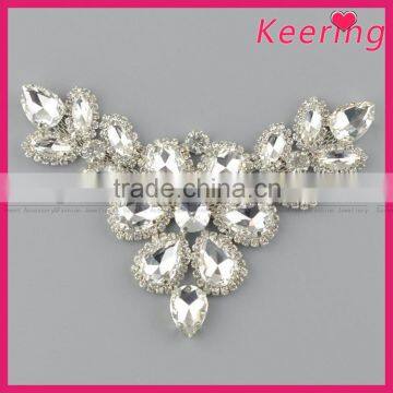 wholesale new glass embellishment with silver chain on back WRE-254