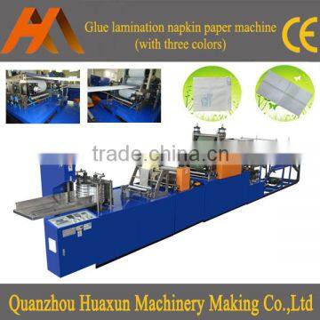 Automatic glue serviette tissue lamination folder napkin paper convert machine