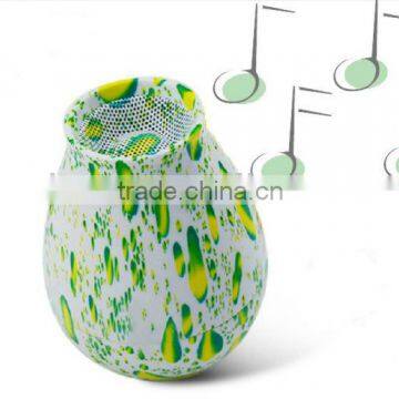 fresh lemon style NFC speakers green pattern wireless speakers phone sound