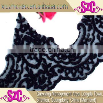 X0200-16(0.9) Evening Dress Black Embroidery Polyester Lace Trims Cording Applique photo-3
