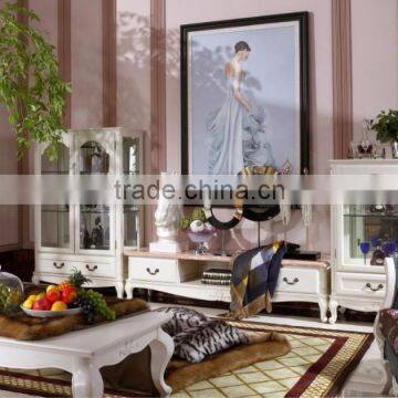 Western american style livingroom cabinet sets/high quality solid wood wine cabinet/hand carved household fitment AS25