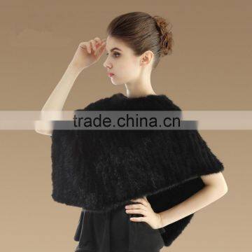 2016 High quality kintted mink fur cape