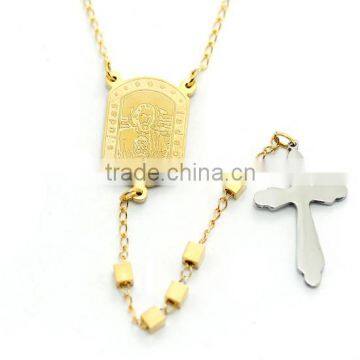 christian prayers rosary gold in stainless steel cross religious pendant beads wholesale rosario argentina pray to god