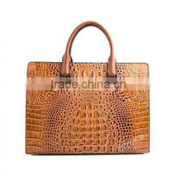 Top zip crocodile embossed leather newest style handbags