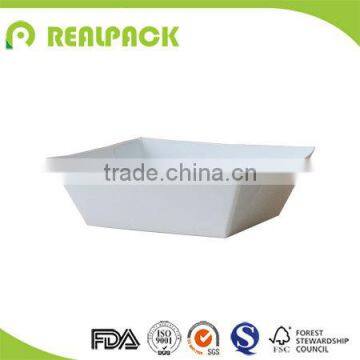 Custom size disposable white paper food tray