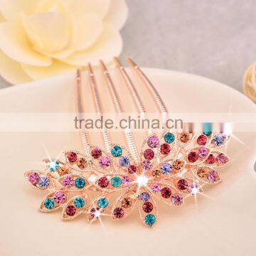 Blingbling flower rhinestones comb bridal floral hair comb for girl