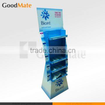 Biore Corrugated Cardboard Skin Care Display Stand for Retail