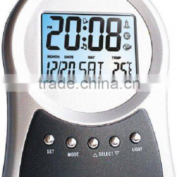 musical tranparent LCD alarm clock with calendar