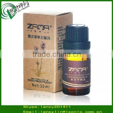 10ml amber lavender essential oil glass bottle/container with black cap and gasket