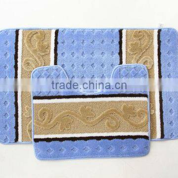 washroom mat jacquard floor mats with TPR base 2pcs