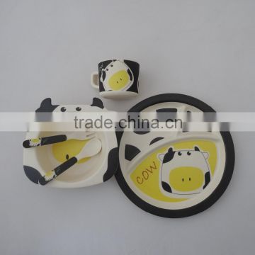 Hot sales Eco-friendly Decal Printing kids dinnerware set- Cow design