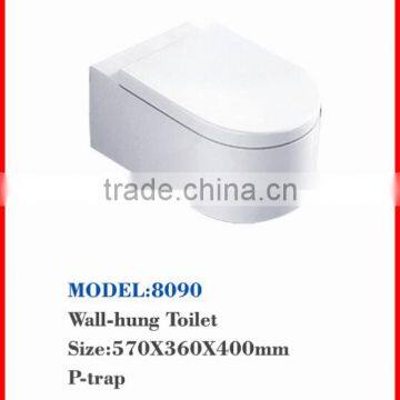 Porcelain Bath White Sanitary Ware Wall Mounted Toilet 8090 photo-2