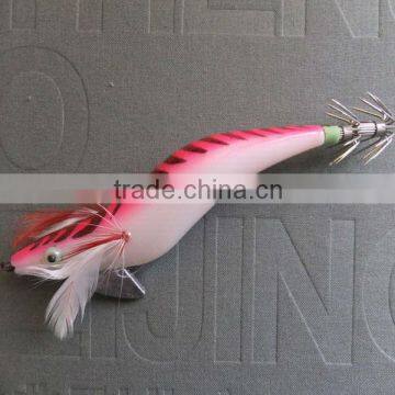 New pink with black Paint Squid jig