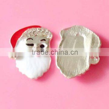 Stock Christmas 29*22mm rhinestone Santa button with slider(BTN-5503)