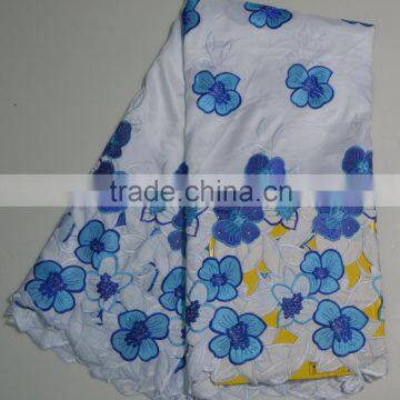 Rhinestone Embroidery Lace Fabric African Silk Lace Fabric for Girl Dress photo-5