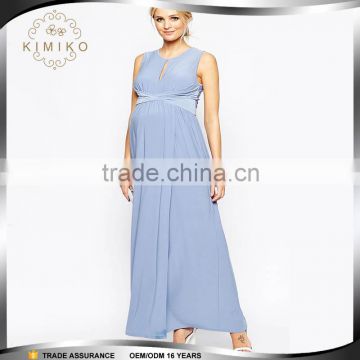 Guangzhou Clothing Fashion Purple Maternity Dress for Summer Maxi