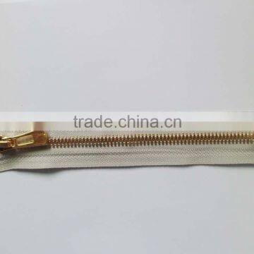 8# brass zipper shinny silver europe style teeth zipper close end zipper europe zipper slider coate zipper