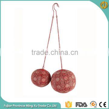 Xams Metal Hanging Gold Red Ball Ornament