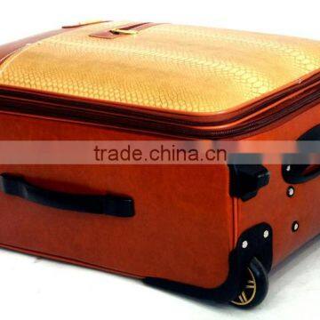 2016 Oil Leather Travel Compass Luggage Trolley Bag photo-4