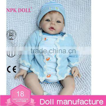 22inch Silicone Reborn Baby Doll Wholesale Fashion Doll Blue Handmade Doll Clothes Newborn Lifelike Doll photo-6