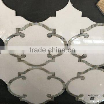 mixed color white marble mosaic stone tile