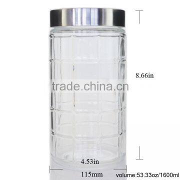 funcy airless glass jar with steel lid