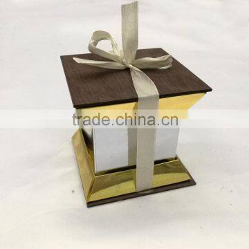 Kaaba shape wooden gift box with ribbon tie/candy box for sale