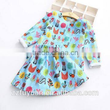 2016 child girls spring autumn printed coat and mini skirt clothes set