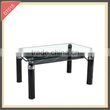 modern iron metal model tempered chinese glass dining table set