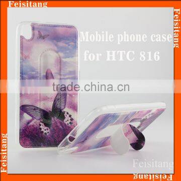 PU leather Custom design of coloured drawing or pattern cell phone TPU soft shell case for HTC Desire 816